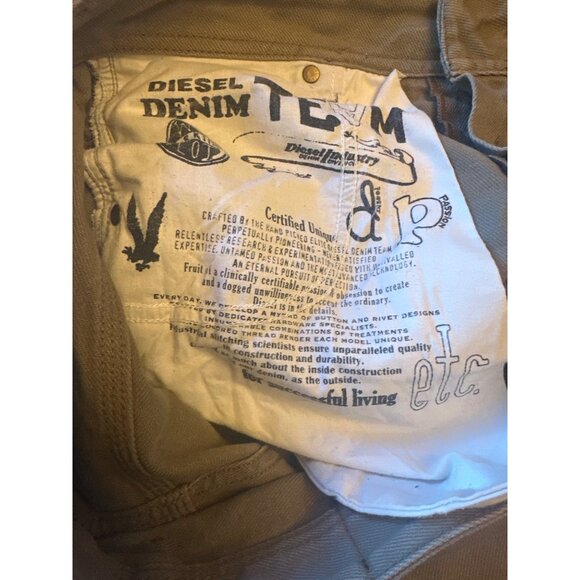 Diesel Krooley Mens Regular Slim-Carrot Jeans W31 Beige Streetwear - Picture 10 of 10